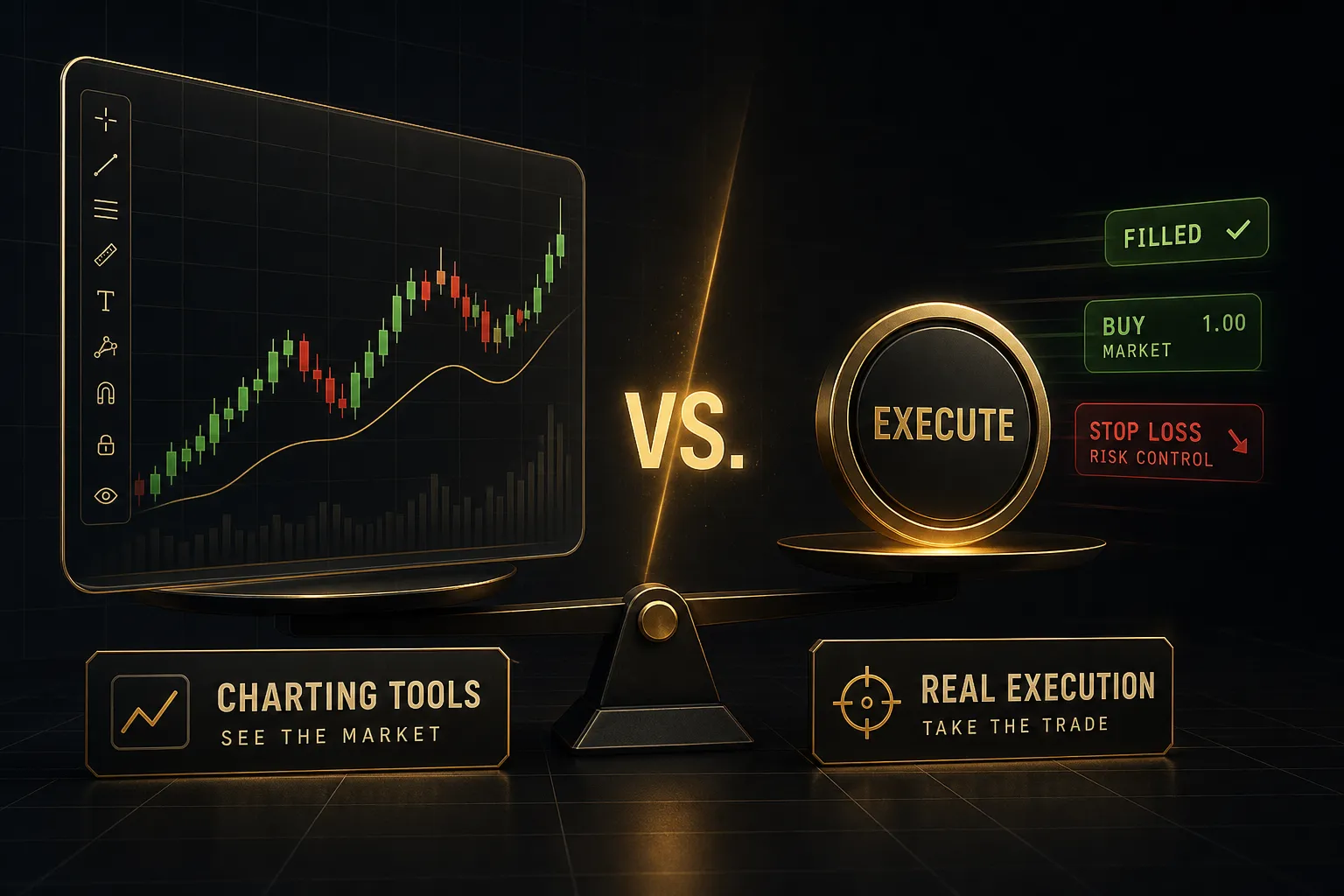 TradingView charting tools compared to real trade execution, helping decide if TradingView is worth it