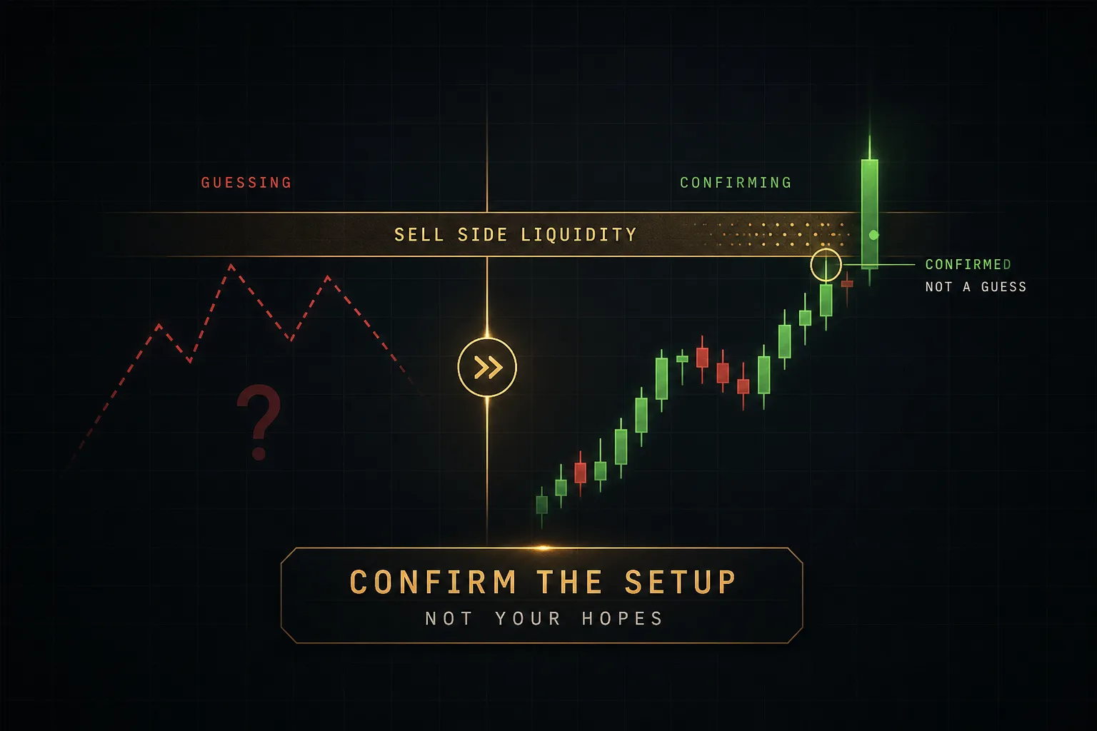 Chart marking sell side liquidity zone to confirm a trade setup before entering a position
