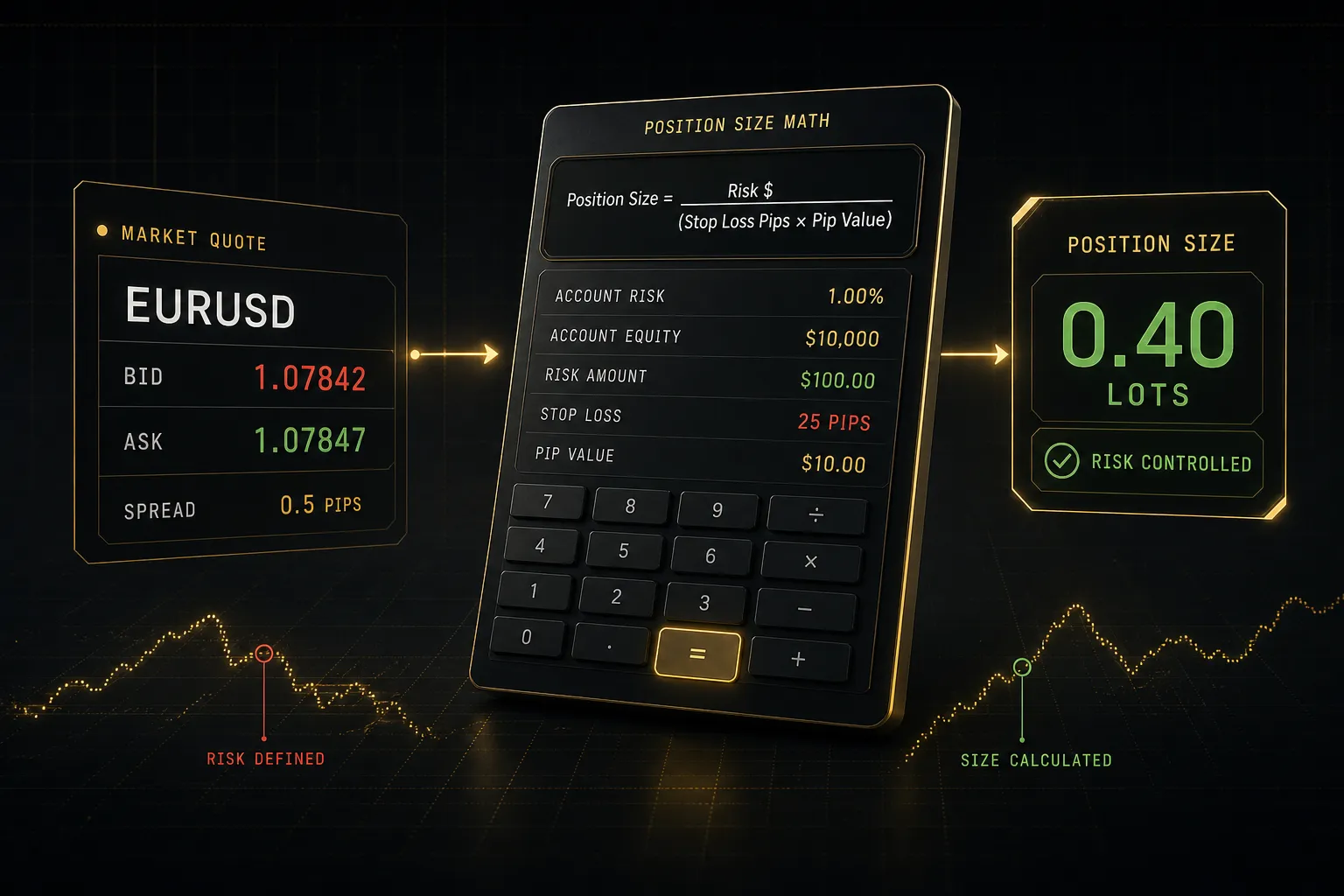 Calculating position size from currency quotes for forex trading for beginners using a lot size formula