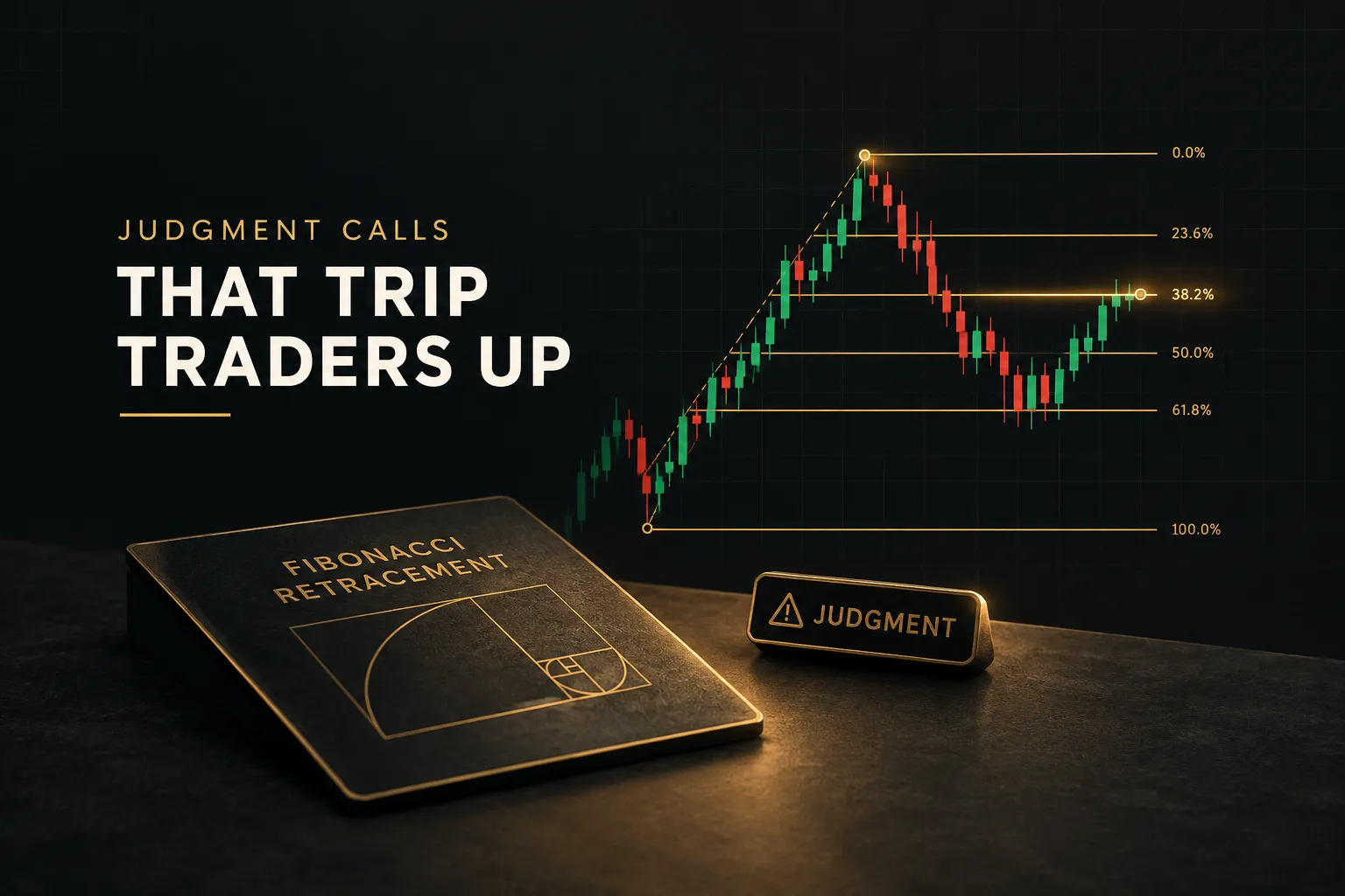 Trader second-guessing swing points while learning how to draw Fibonacci retracement on a price chart