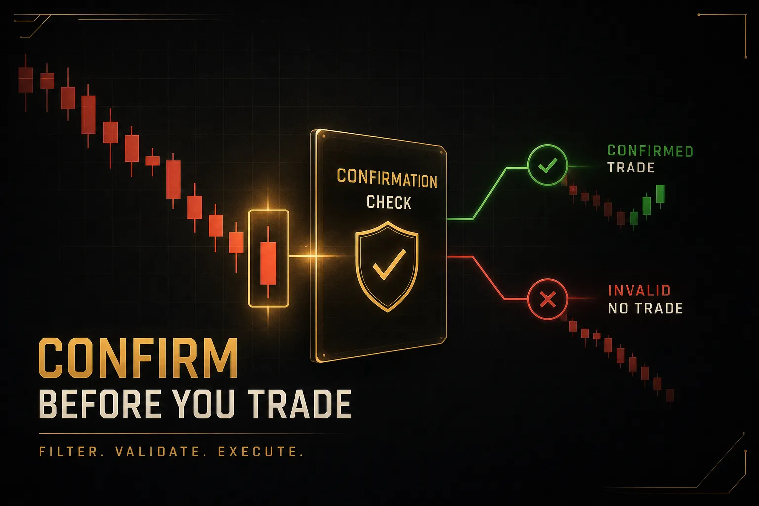 Bearish candle patterns confirmed by volume and follow-through before entering a trade