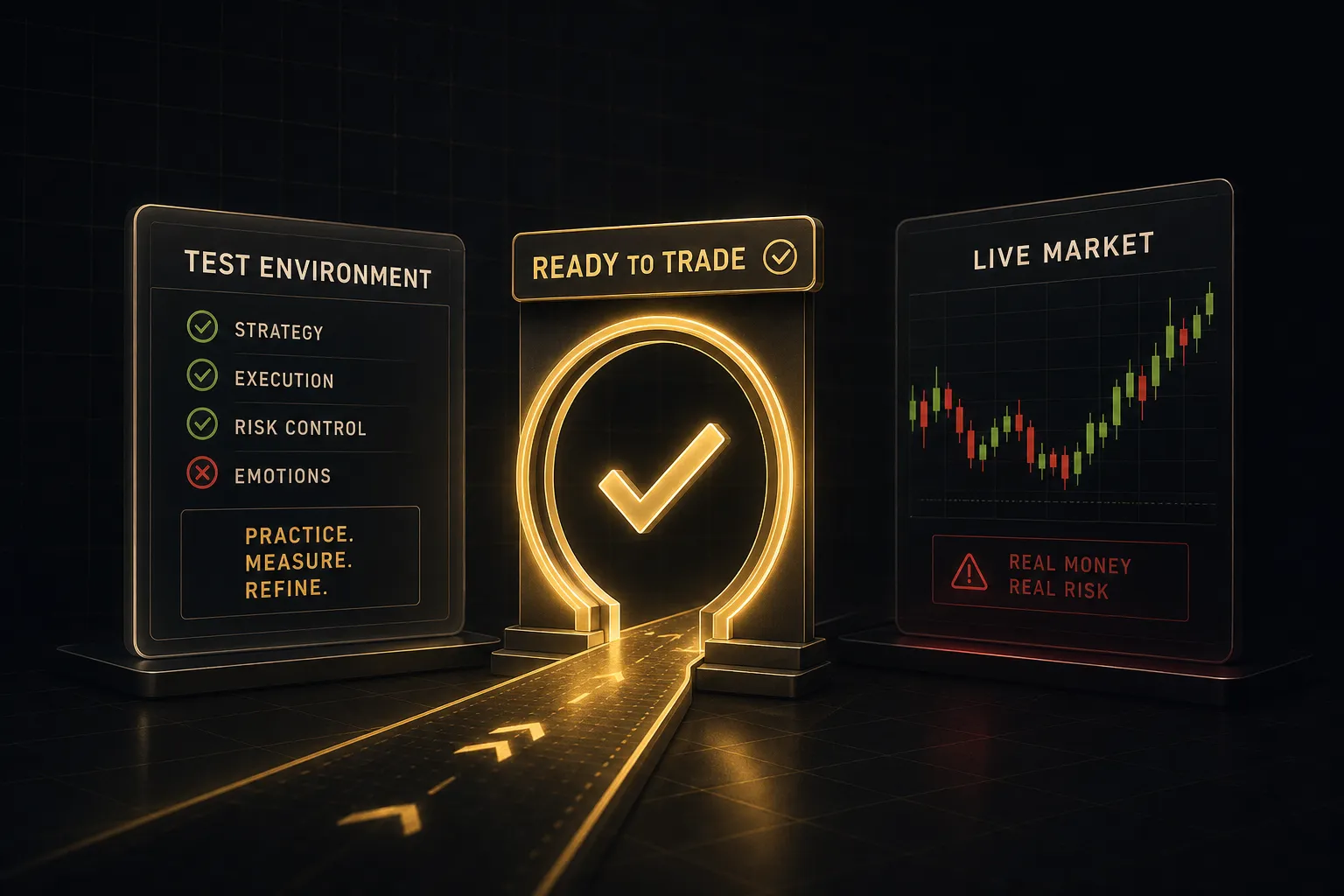 Beginner in trading practicing on a demo account before risking real money
