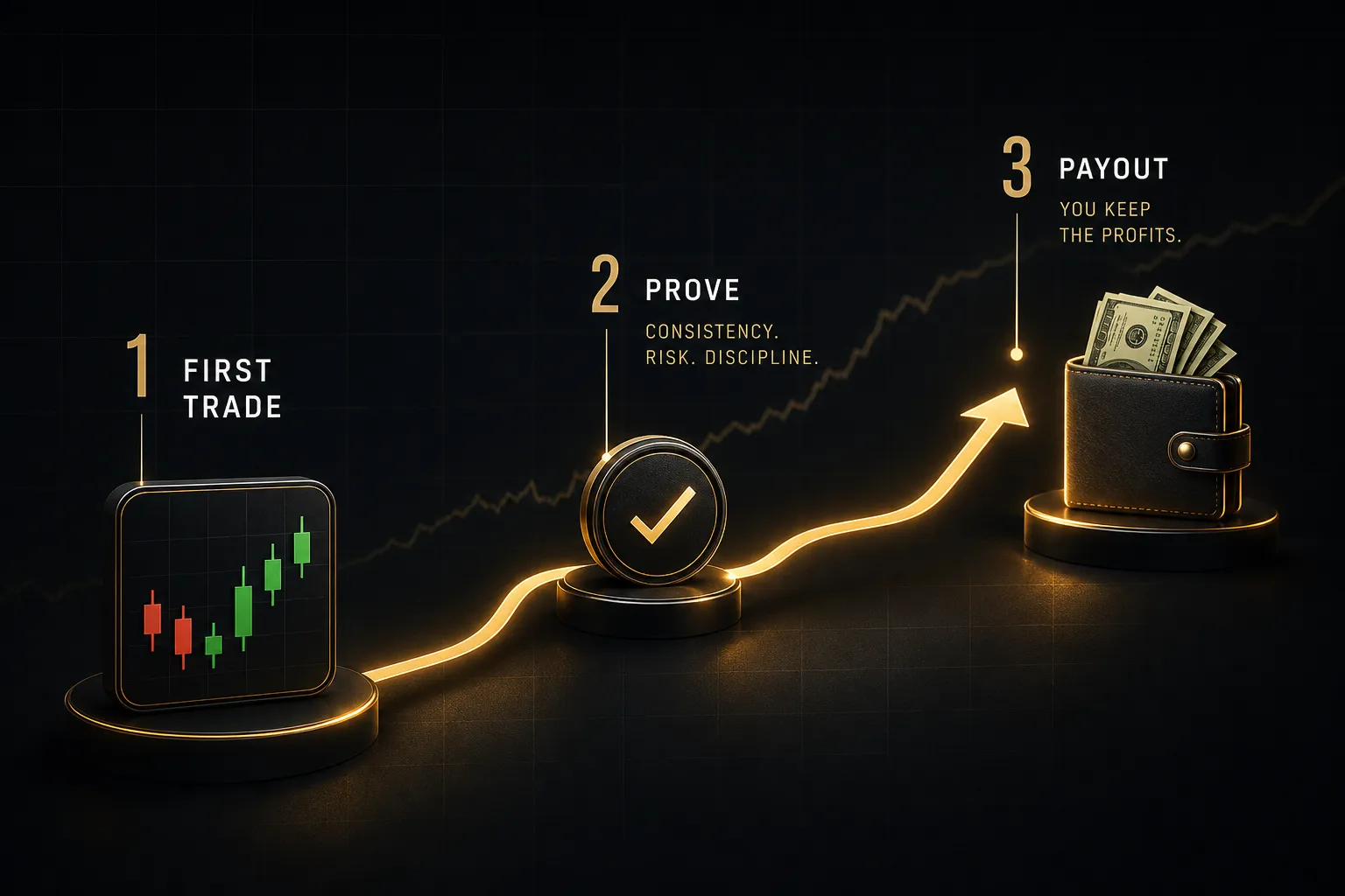 Trader reviewing payout dashboard after first successful trade with instant funding prop firms
