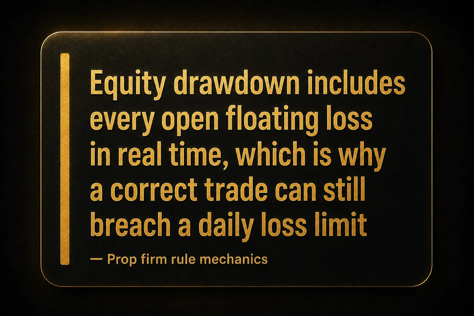 Key insight: Equity drawdown includes every open floating loss in real time, which is why a correct trade can still breach…