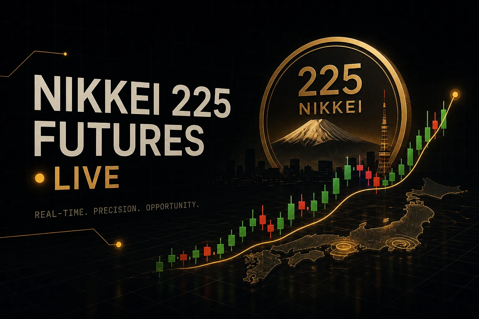 Nikkei 225 futures live price chart showing real-time market trends and index movement