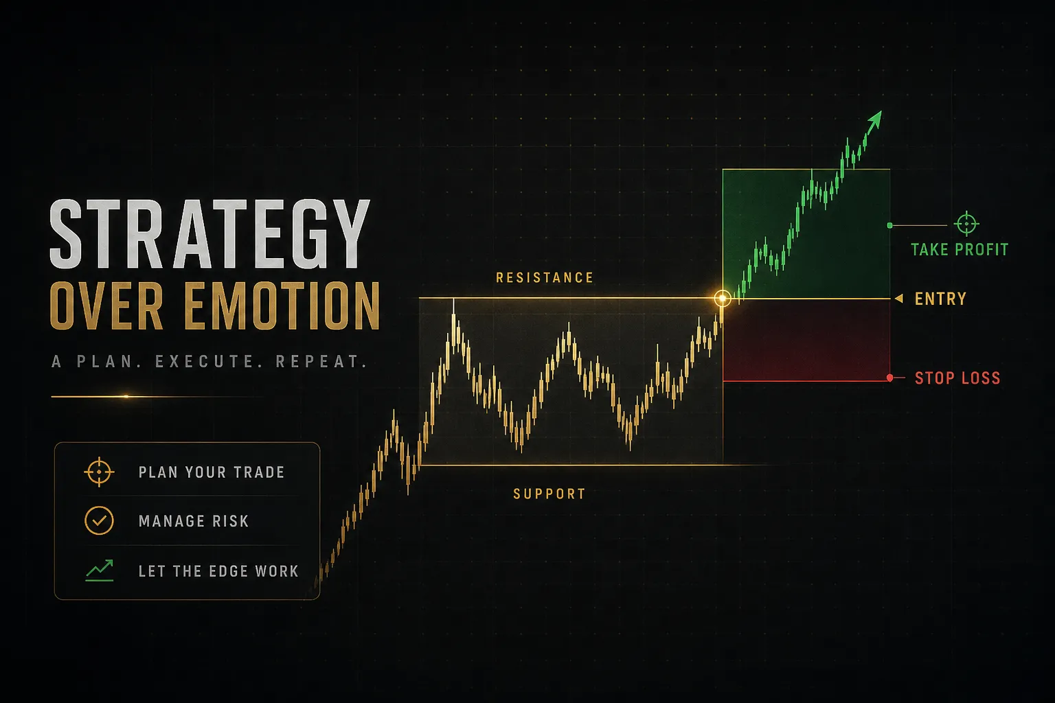 Chart displaying technical indicators and price action used to build an effective trading strategy