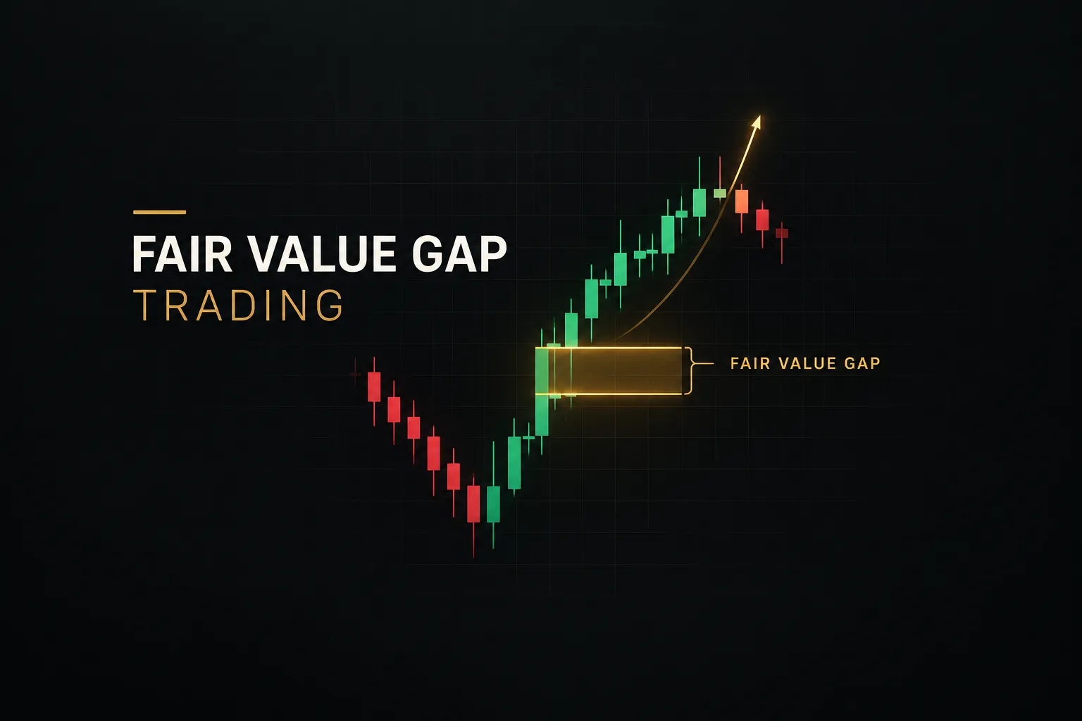 Candlestick chart highlighting a fair value gap during trading with price returning to fill the imbalance zone
