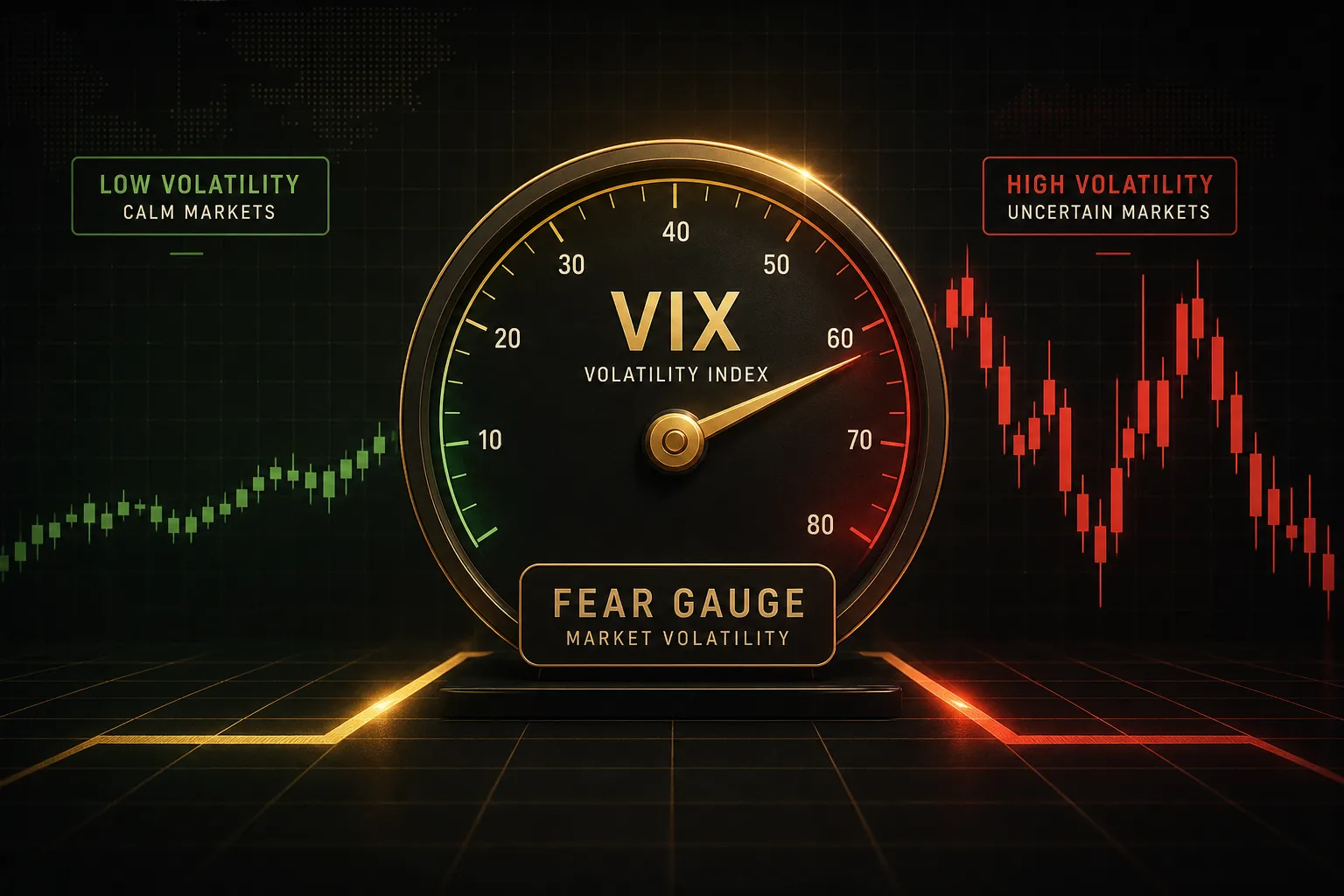 VIX index chart showing market volatility trends and fluctuations over time