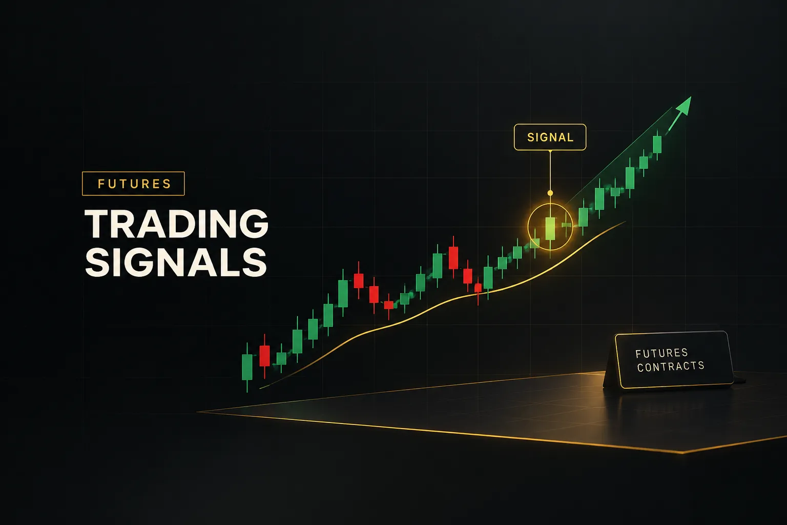 Futures trading signals displayed on a chart screen highlighting entry and exit points for market analysis