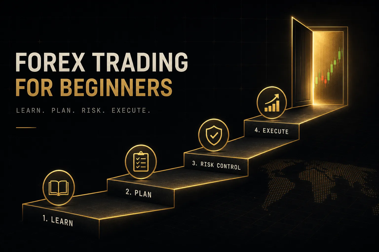 Beginner analyzing currency charts on a laptop while learning forex trading for beginners strategies