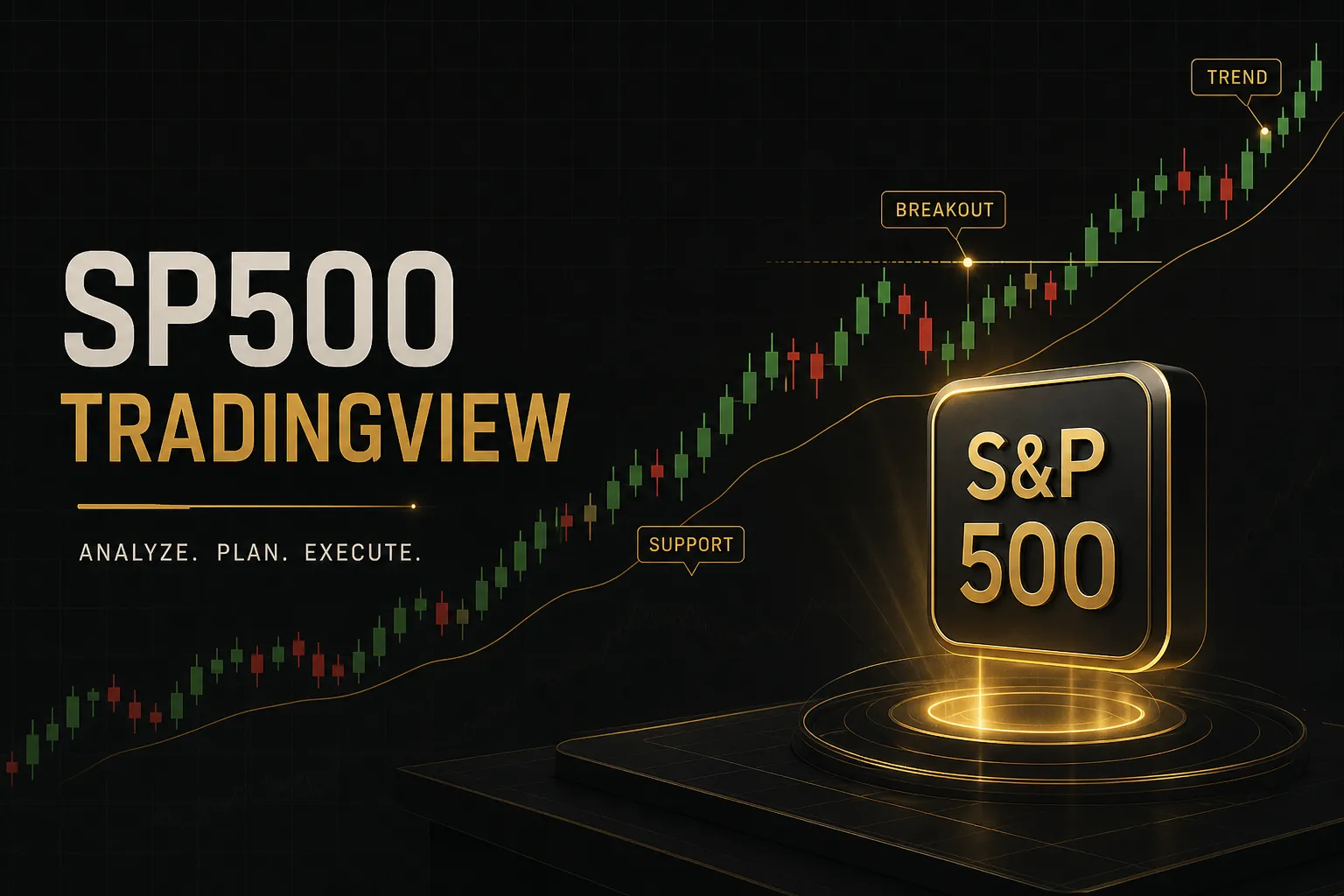 S&P 500 chart on TradingView showing price trends and technical indicators for market analysis