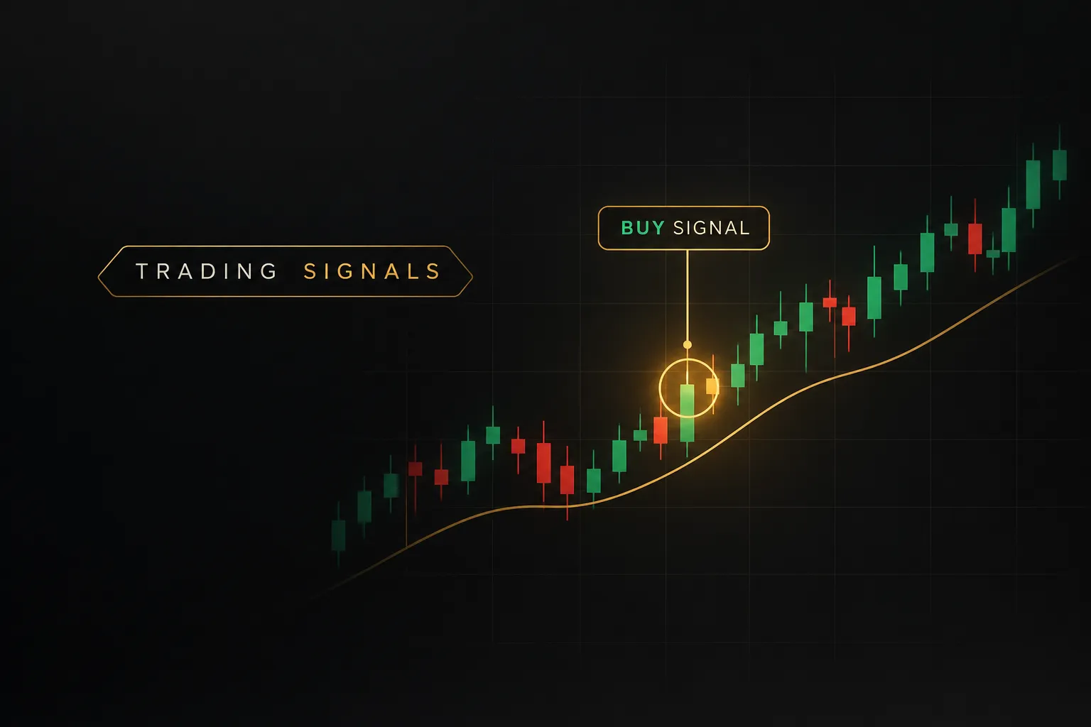 Chart dashboard displaying real-time stock trading signals with buy and sell indicators on price trend lines
