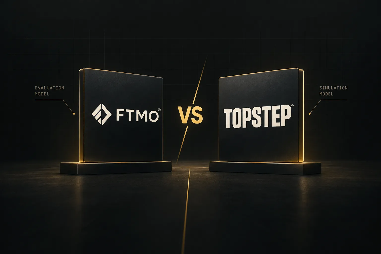 FTMO vs Topstep comparison chart highlighting prop trading firm rules, pricing, and payout differences