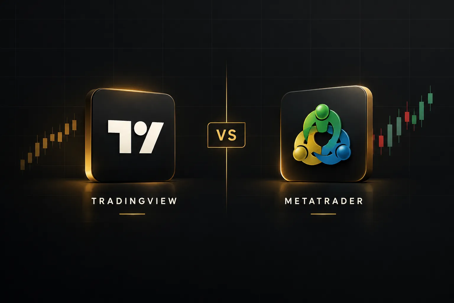TradingView vs MetaTrader platform comparison showing charting tools and trading interfaces side by side