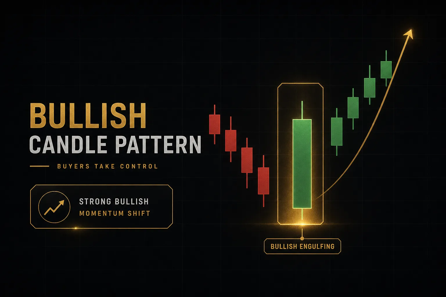 Bullish candle pattern forming on a stock price chart, signaling a potential upward trend reversal