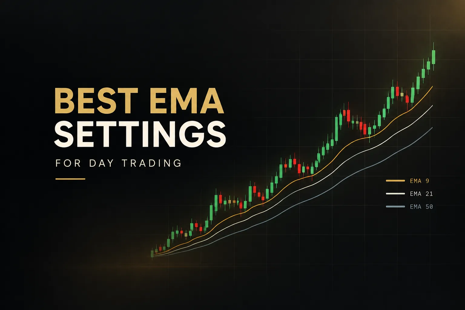 Chart showing best EMA settings for day trading with multiple exponential moving average lines on candlestick price action
