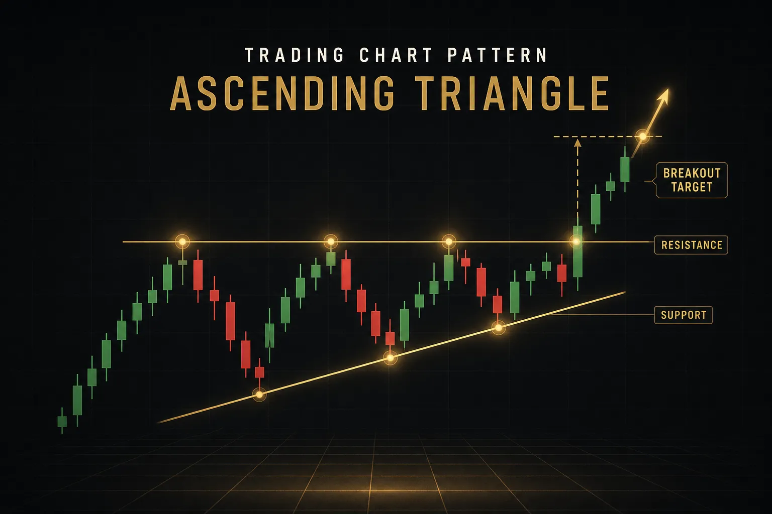 Trading chart pattern showing price trends and support-resistance levels on a candlestick stock market graph